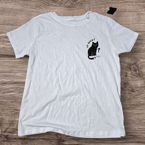 Mavi Jeans  White So What Cat White Tee Shirt NWT